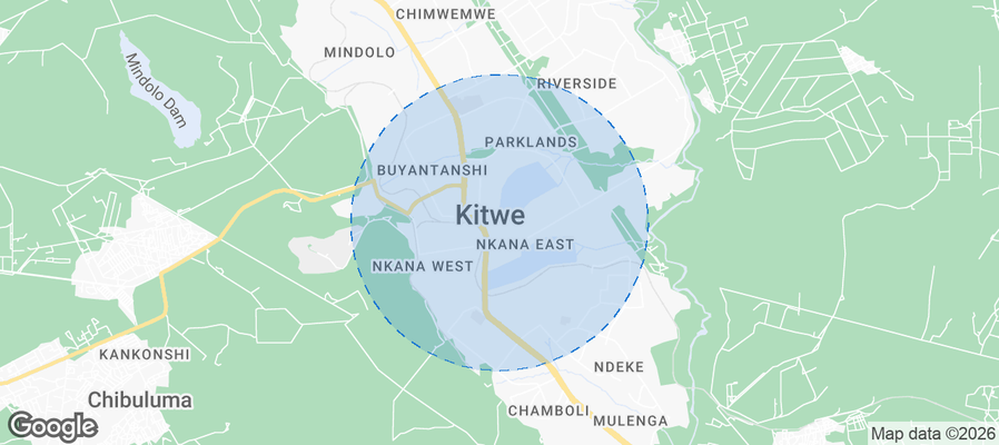 Kitwe Airbnb map